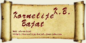 Kornelije Bajat vizit kartica